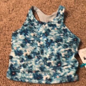 Athleta Blue Tie-Dye Long Distance Bra size12